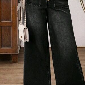 Classic Black Wide-Leg Jeans